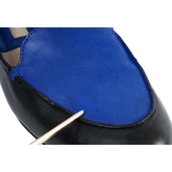 MICHAEL KORS Blue & Black Leather Jeslyn Colorblock Loafer Flats - Picture 6 of 8